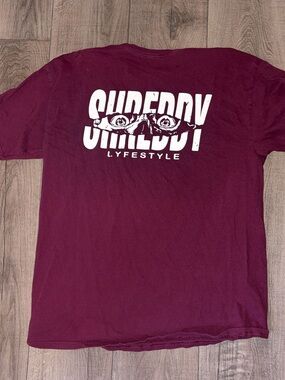 Shreddy Lyfe Maroon Graphic Men's / Unisex T-Shirt: Size XL